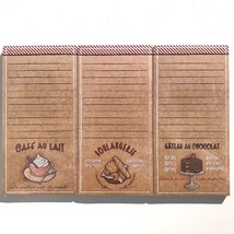 Russ Berrie Set of 3 Memo Pad with Magnet ruled coffee cake bread 039915606151 - £6.93 GBP