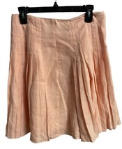 Ann Taylor Loft Skirt Womens Size 2 Linen Pink Peach Pleated Lined Fit &amp;... - $22.27