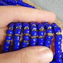 Perles commerciales anciennes cœur bleu blanc bleu vénitien de 7 à 8 mm ... - $13.99