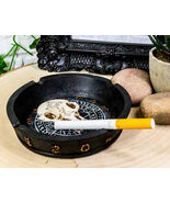 Ebros Occult Pentagram Moon Wheel Of The Year Horoscope Raven Skull Ashtray - $25.07 CAD