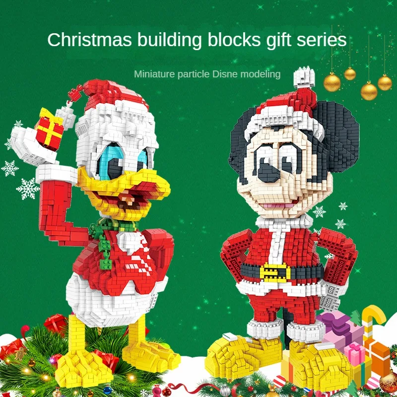 Mini Blocks Cute Cartoon Mickey Building Toy Anime Donald Duck Auction Figures - £50.62 GBP