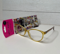 Betsey Johnson Readers Glasses +1.50 Case Set Round Frame Floral - £15.63 GBP