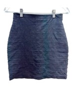 Express Skirt Women&#39;s 0 Black Horizontal Stitched Stripes Zip Closure - £8.60 GBP