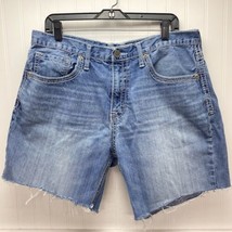BKE Buckle Seth Cut Off Shorts Mens 36 Denim Blue Jean Short Distress Light Wash - £15.31 GBP