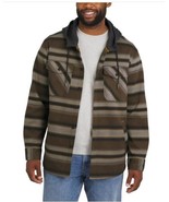 Quiksilver Mens Shirt Jacket Tan Multicolor Hood Shacket Flannel Striped... - $52.99