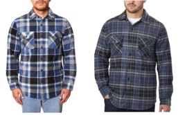 Freedom Foundry Men&#39;s Plaid Fleece Jackets Super Plush Sherpa Lined Jack... - £31.96 GBP