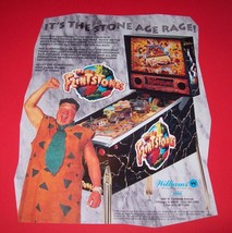 The Flintstones Pinball FLYER Original 1994 Rock Shaped Game Vintage Promo Art - £11.66 GBP