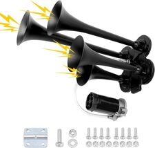 Train Air Horn Kit 12V 185DB for Truck Car 4 Speakers Super Loud Air Hor... - $77.20