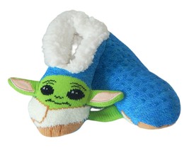Baby Yoda Mandalorian Boys Or Girls Fuzzy Babba Sherpa Slippers (Shoe Size 13-4) - £11.44 GBP