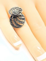 Mexico Vintage  sterling Silver 925 movable marcasite ring Size 5.5 - $70.00