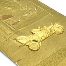MODEL T FORD Touring Car vintage metal attached gold embossed novelty po... - $16.00