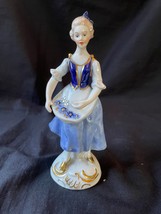 antique german sitzendorf  porcelain.  `Lady with flowers.  Marked bottom - £63.14 GBP