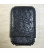 Pheasant Cigar Case Black Pebbled Leather R.D. Gomez Spain 4 Cigar Count - $1,654.85 MXN