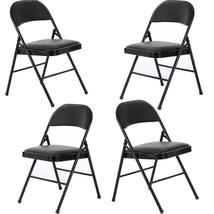 Stackable Padded Folding Chairs Set of 4 - £80.79 GBP