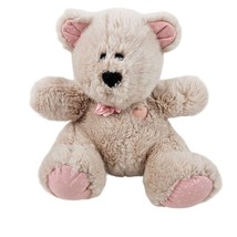 Vintage Dakin Fuzzy Soft Teddy Bear Stuffed Animal Plush Pet Toy Beige Pink - £19.57 GBP