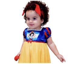 Snow White Toddler 3T Girl&#39;s Dress-Up Blue Yellow Glitter Nightgown Costume NEW - £11.44 GBP