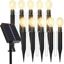 10 Pack Solar Pathway Lights Outdoor, Color Changing &amp; Warm White Decorative NEW - £23.55 GBP