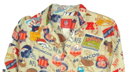 Denver Broncos M Short Sleeve Camp Hawaiian Shirt allover print NFL football - £24.81 GBP