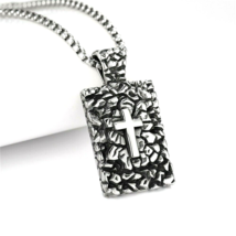 Silver Cross Shield Pendant Necklace Men&#39;s Women&#39;s Jewelry Box Chain 24&quot;... - $16.82