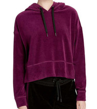 Calvin Klein Womens Performance Cropped Velour Hoodie Color Merlot Size ... - $60.00