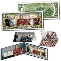 King Charles &amp; Queen Elizabeth Passing Of The Throne $2 Bill Line Of Succession - £10.99 GBP