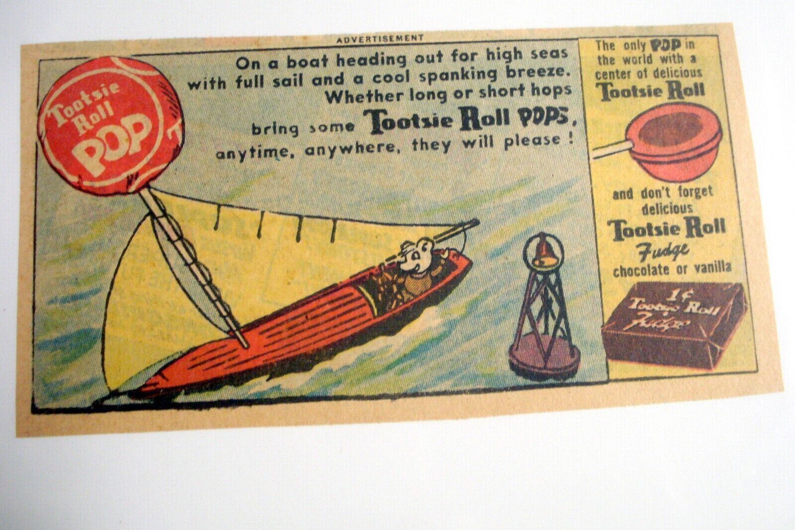 1959 Color Ad Bring Some Tootsie Roll Pops - £6.24 GBP