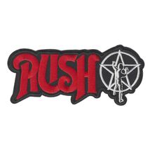 RUSH IRON ON PATCH 5.3" Classic Rock Music Band Red Black Embroidered Ap... - $2.95