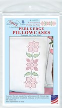 Jack Dempsey Stamped Pillowcases W/White Perle Edge 2/Pkg-Cross-Stitch P... - $51.49