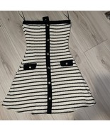 21 Saints Black and White KNIT Strapless FRONT POCKETS BUTTONS MINI Dres... - $1,257.41 MXN