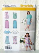 Simplicity Dress Tunic Cropped Pants Jacket Pattern 1926 Girls Sizes 3-6 Uncut - £5.94 GBP