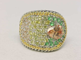 Multi-Gemstones RING in Sterling Silver - Size 6 - very sparkly - FREE S... - $115.00