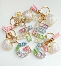 Lovely personalised KEYCHAIN. Epoxy resin handmade. Perfect gift ! - £7.09 GBP