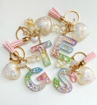 Lovely personalised KEYCHAIN. Epoxy resin handmade. Perfect gift ! - £7.11 GBP