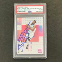 2017-18 Panini Status #29 Karl-Anthony Towns Signed Card AUTO PSA Slabbed Timber - £200.45 GBP