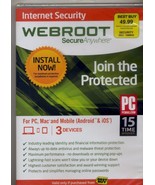 INTERNET SECURITY WEBROOT SECURE ANYWHERE, PC/MAC/MOBILE USE FOR UP TO 3 DEVICES
