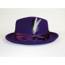 Mens Bruno Capelo Hat Australian Wool Crushable Fedora Giovani UN107 Purple image 2