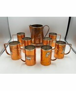 Cony Victoria Taxco Mexico Copper &amp; Silver Mugs with Pitcher 9 Pcs Arts ... - $1,367.02 CAD