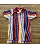 Vintage Polo Ralph Lauren Polo Shirt Multi-color Striped Rainbow Colorfu... - £39.37 GBP