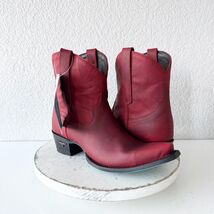 Lane EMMA JANE Womens Cowboy Bootie 9 Red Leather Western Cowgirl Short ... - $195.59 CAD