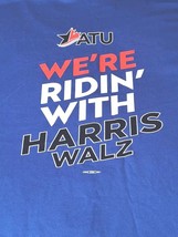 Harris Walz ATU  Navy 2xl Short Sleeve T Shirt Presidential Election 2024 Unisex - $18.65