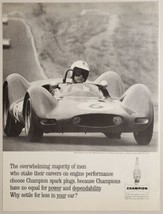 1963 Print Ad Champion Spark Plugs Roger Penske Race Car Riverside Grand Prix - £12.10 GBP