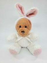 Animal Adventure  Bear w White Pink Bunny Suit Easter Plush 11&quot; Stuffed Toy B309 - £10.21 GBP