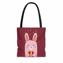 Bunny In Love With Gift Valentine&#39;s Day Biking Red AOP Tote Bag - £21.06 GBP+