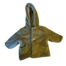 Carter&#39;s Brown Fuzzy Teddy Bear Jacket Hooded with Ears - £9.34 GBP