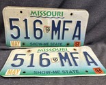 Vintage Missouri Green River License Plate 516 MFA  MO Show Me State 2004 - $16.83