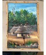 Vintage 1978 African Village Original Oil Painting Kenya Uganda Signed A... - $7,472.63 MXN