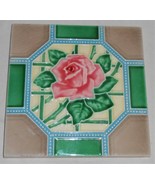 Vintage ART NOUVEAU Richards Tile EMBOSSEDPINK  ROSE Made in  England - $1,505.15 MXN