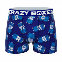 Crazy Boxers Bud Light Cans All Over Print Men&#39;s Boxer Briefs Blue - £15.95 GBP