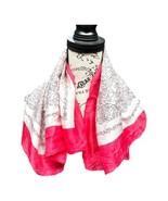 Vintage Ladies 1970’s Era Boho Made In Italy Square Scarf Red Black Whit... - $15.04