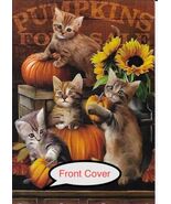 OnLot of 4 Cute Kittens Thanksgiving Card, Fall, or Halloween Cards w/En... - $12.47 CAD